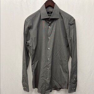 Hugo Boss Charcoal Dress Shirt Tailored Fit